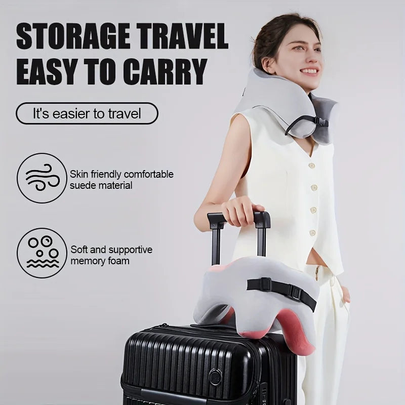 Memory Foam Travel Neck Pillow – Soft U-Shape Support