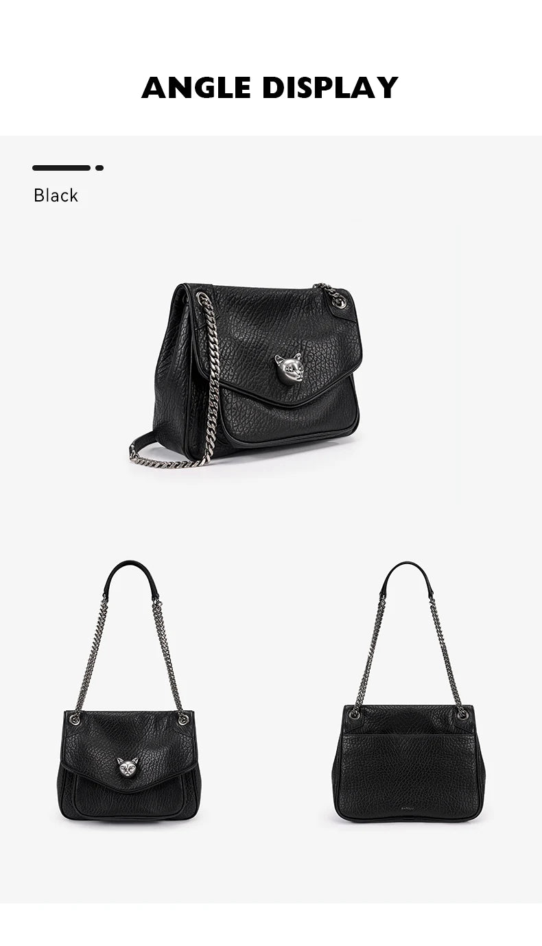 BAFELLI Genuine Leather Chain Bag – Chic Crossbody Tote