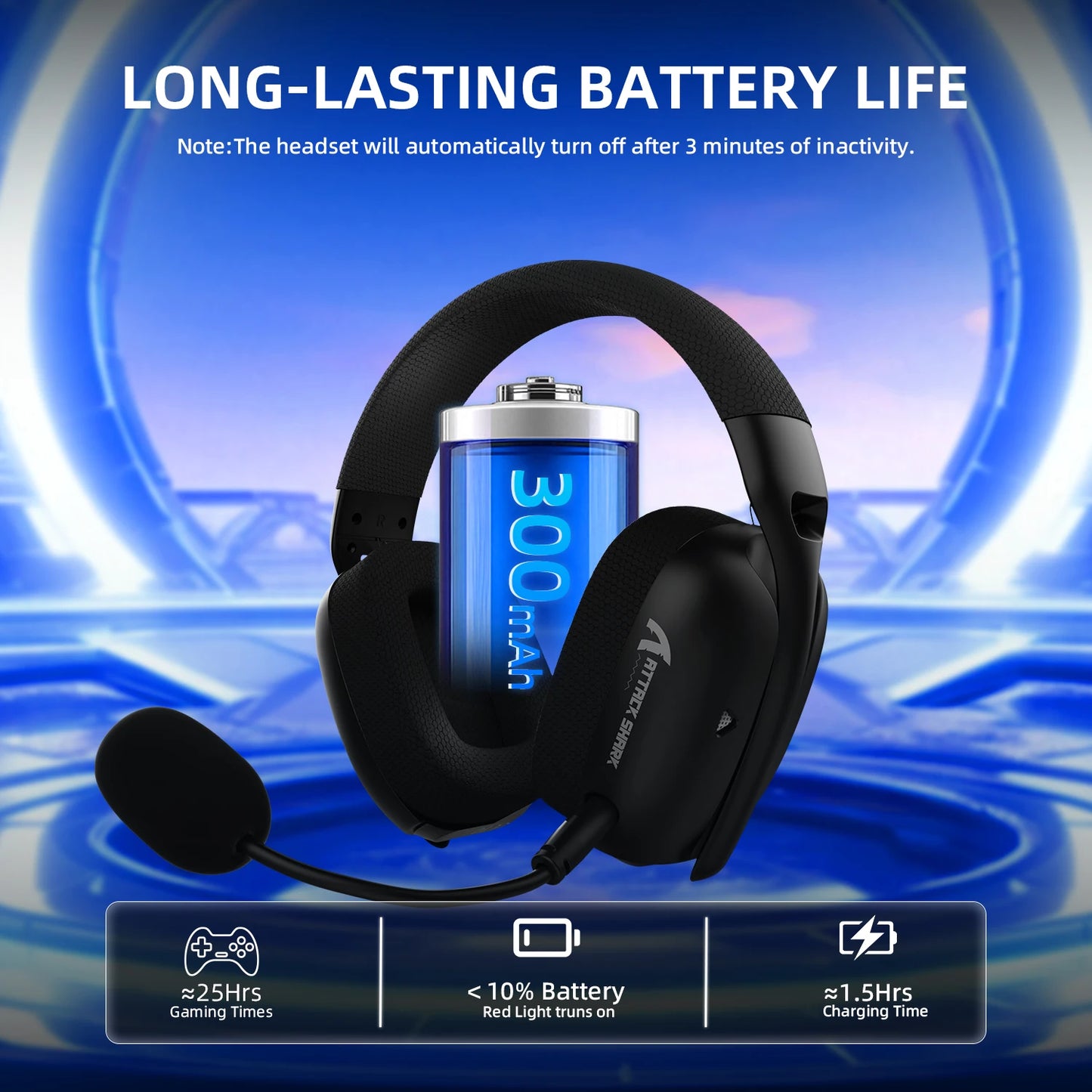 ATTACK SHARK L80PRO Wireless Gaming Headset 2.4G Bluetooth Wired 203g Ultra-Light Dual Mic 40mm Driver Low Latency Headphone