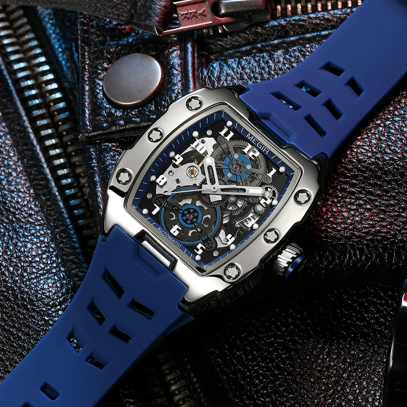 Luxury Automatic Skeleton Watch – Waterproof Silicone Sport Wristwatch