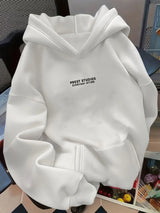 Loose Fit Letter Print Hoodie Men Women Fashion Versatile Pullover Hooded Sweatshirt Autumn Winter New Arrival Daily Casual