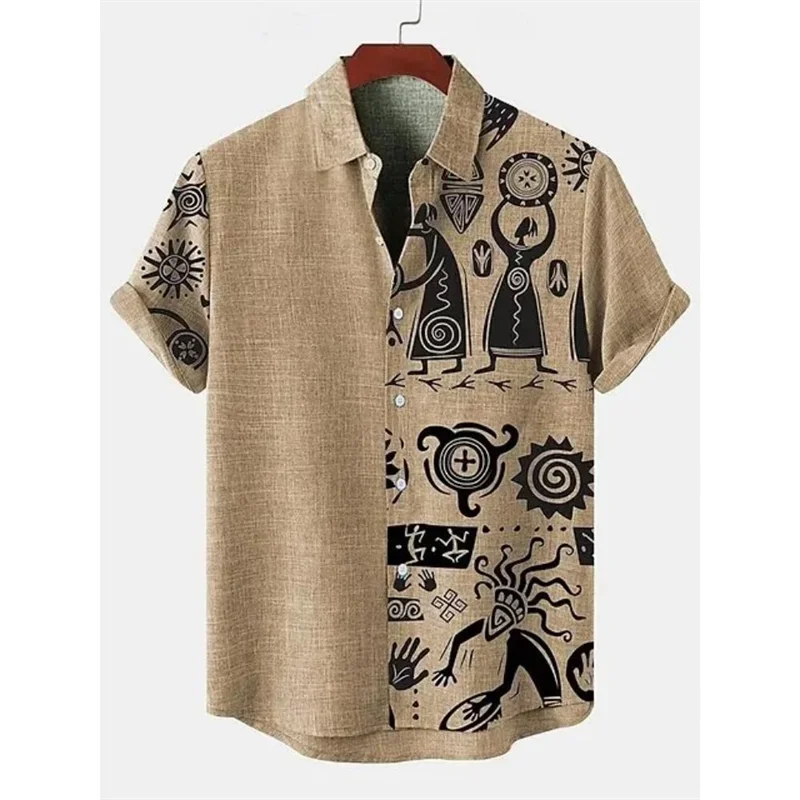 Men's Retro Hawaiian Print Short Sleeve Casual Shirt