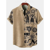 Men's Retro Hawaiian Print Short Sleeve Casual Shirt