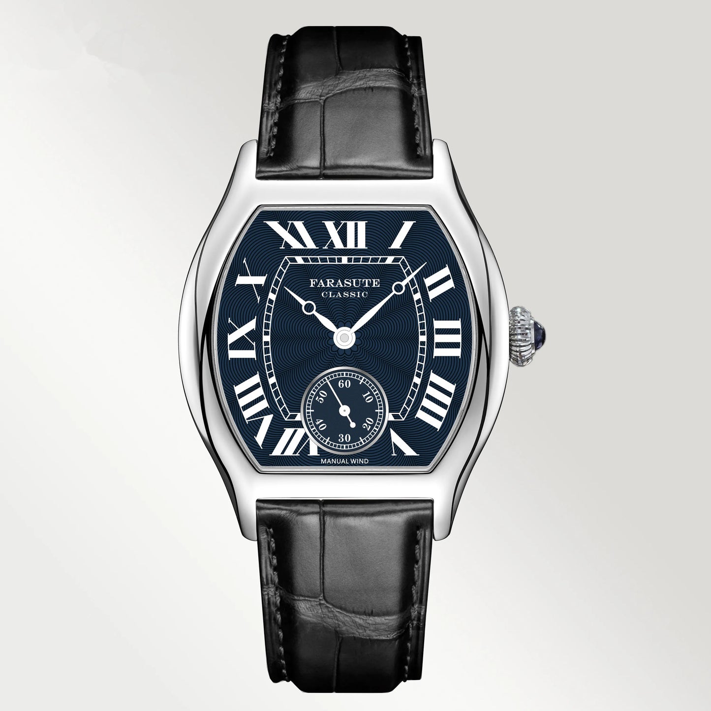 FARASUTE 36mm Retro Hangzhou Customized Manual Mechanical Movement Wristwatches Sapphire 5Bar Waterproof Watch Men Reloj Hombre