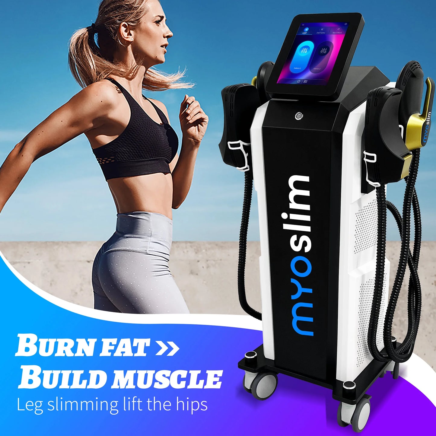 Myoslim Slimming Machine EMS Body Sculpt Machine Electromagnetic Stimulate Sculpting Muscle Fat Burning Weight Lose Equipmen