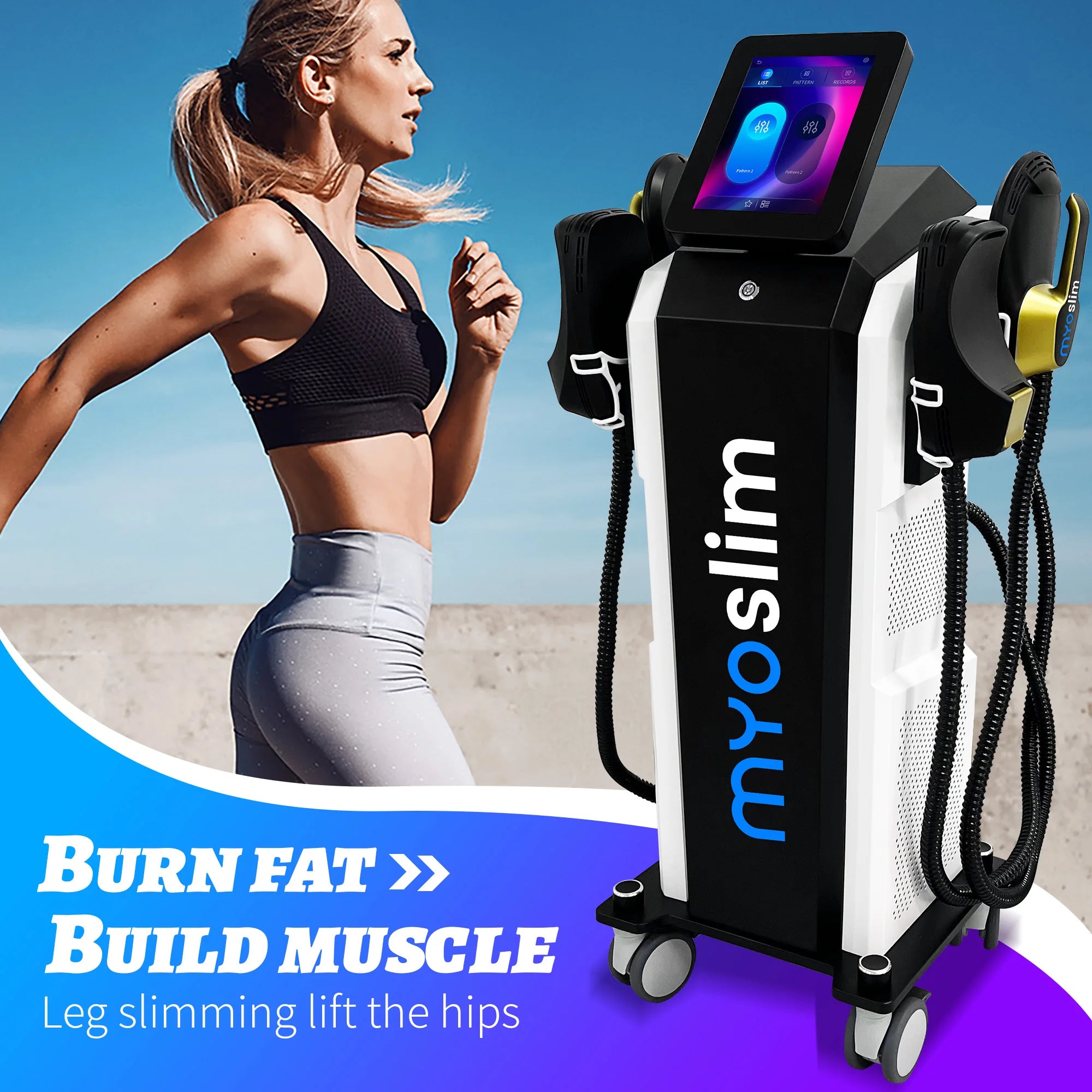 Myoslim Slimming Machine EMS Body Sculpt Machine Electromagnetic Stimulate Sculpting Muscle Fat Burning Weight Lose Equipmen
