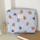 Quilted Bear Floral Cosmetic Bag for Women & Girls