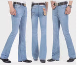 Men's Mid-Rise Flare Jeans | Slim Fit Denim Trousers