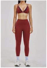 Yoga Sets 2PCS Women's Tracksuit Fitness Outfits Sportswear Workout Set Sports Bra High Waist Leggings Gym Clothing Sports Suits