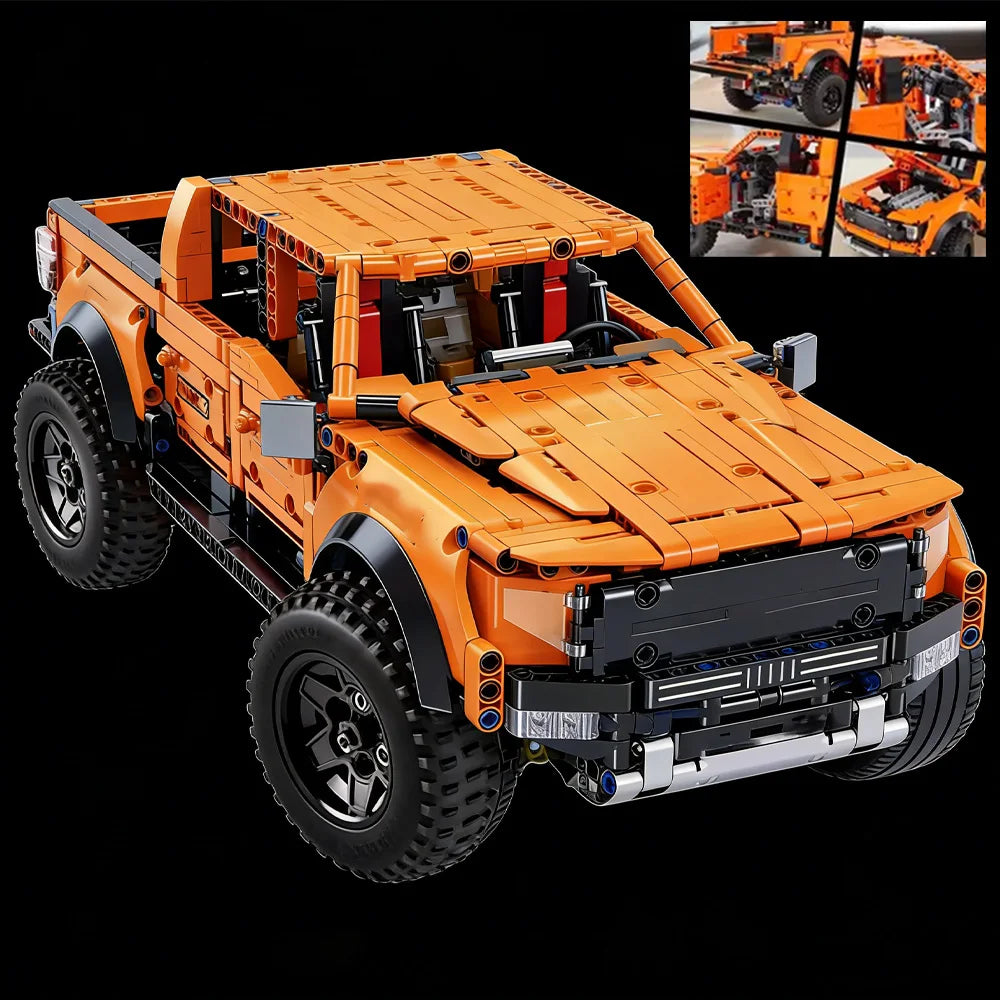 1300+PCS Tech Raptors Pickup Truck Race Car Building Block Kit Compatible MOC Creative DIY Vehicle Bricks Toys Gift Teens Adults