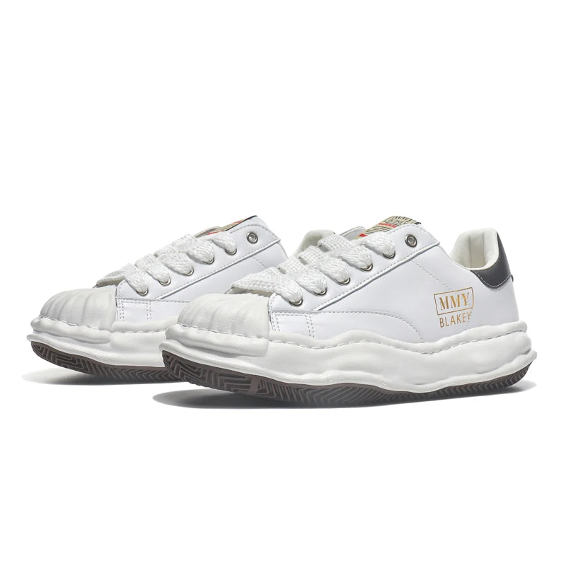Unisex Thick Sole Board Sneakers — Breathable Lace-Up Casual Walking Shoes
