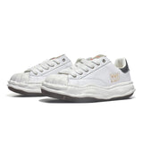 Unisex Thick Sole Board Sneakers — Breathable Lace-Up Casual Walking Shoes