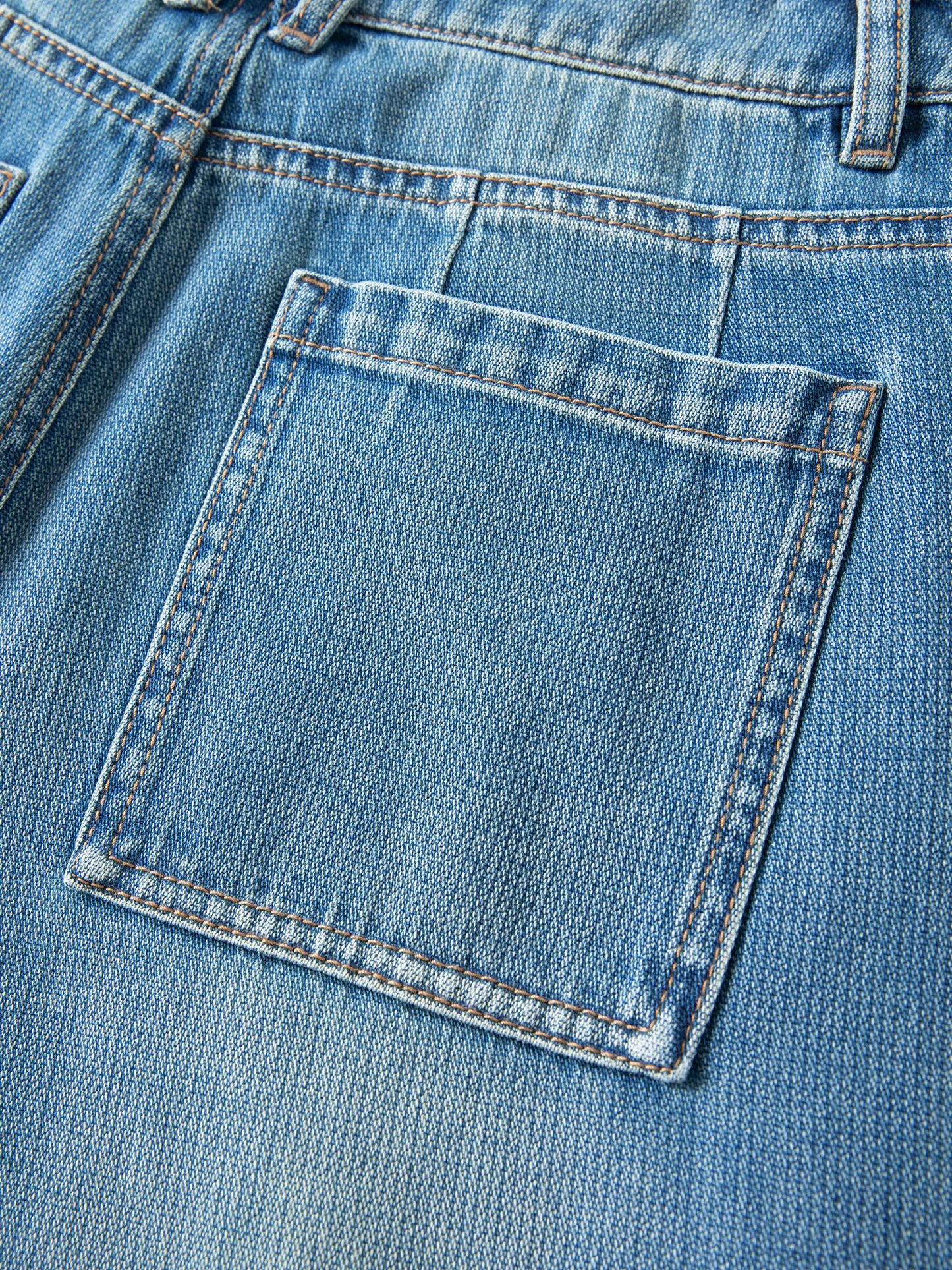 DUSHU High-Waist Straight Leg Jeans | Retro Washed Denim