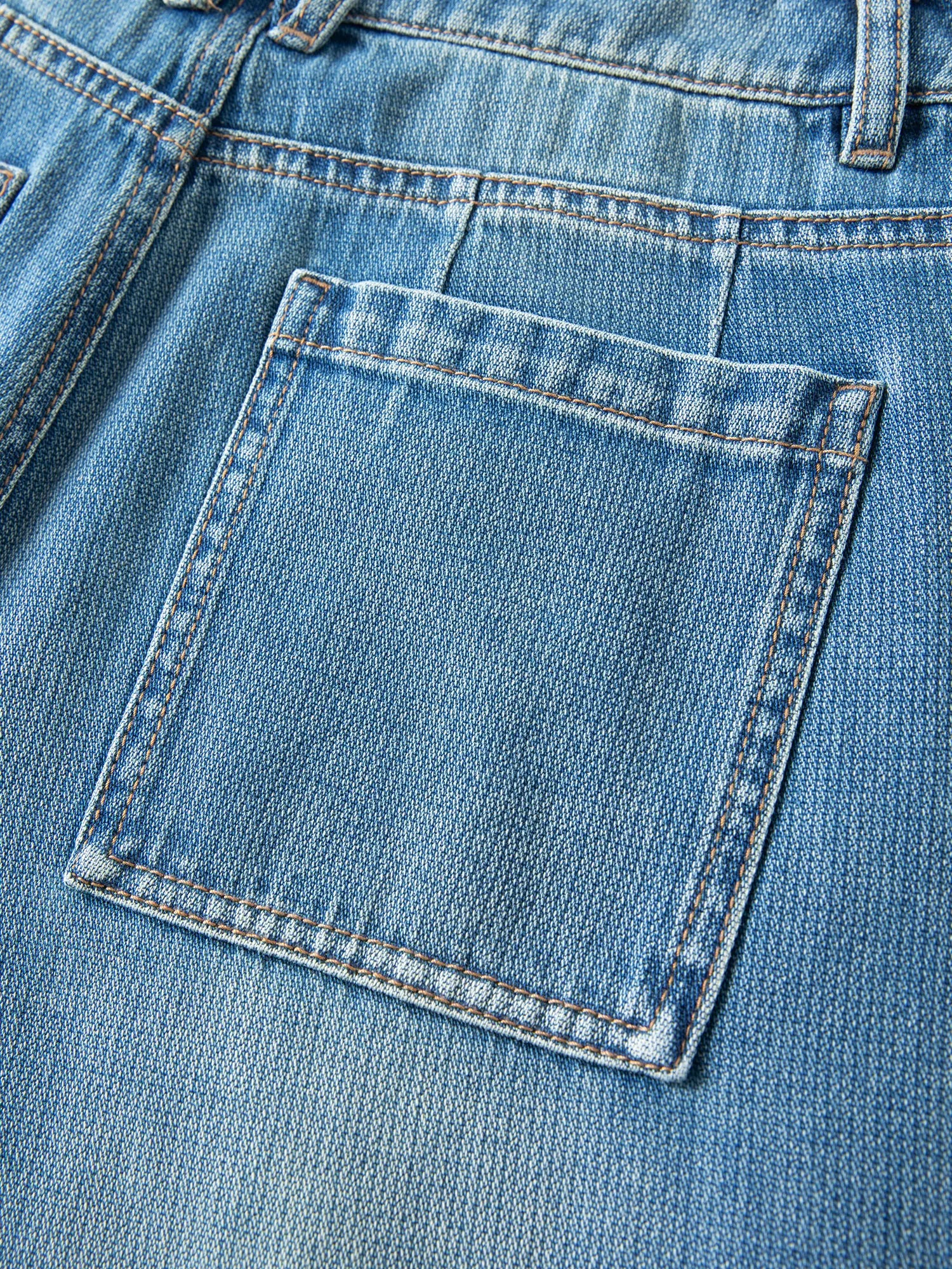 DUSHU High-Waist Straight Leg Jeans | Retro Washed Denim