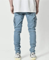Men's Slim Fit Elastic Denim Cargo Joggers