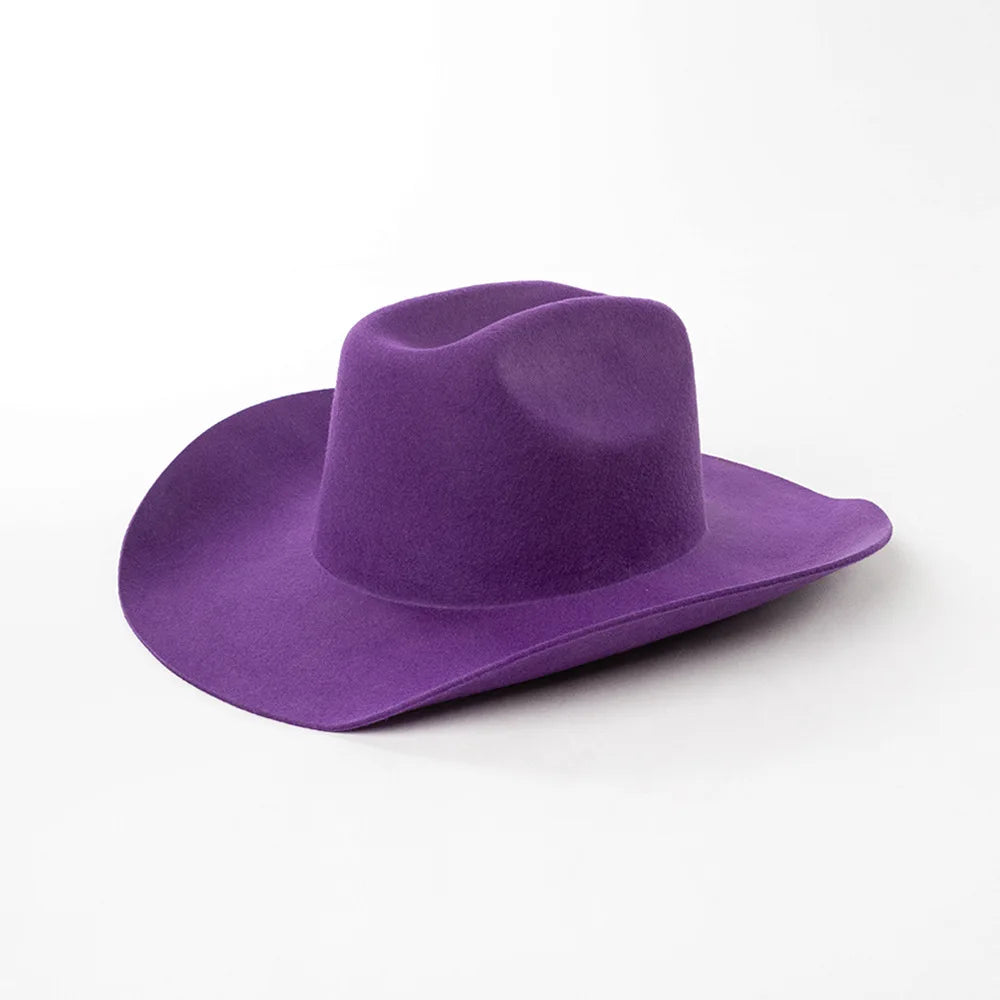 USPOP Wide Brim Wool Cowboy Hat – Unisex Felt Fedora