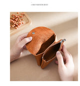 Custom Letters Fashion Women Short Wallet Genuine Leather Double Wallet Small Coin Purse Mini Credit Card Holder Key Storage Bag