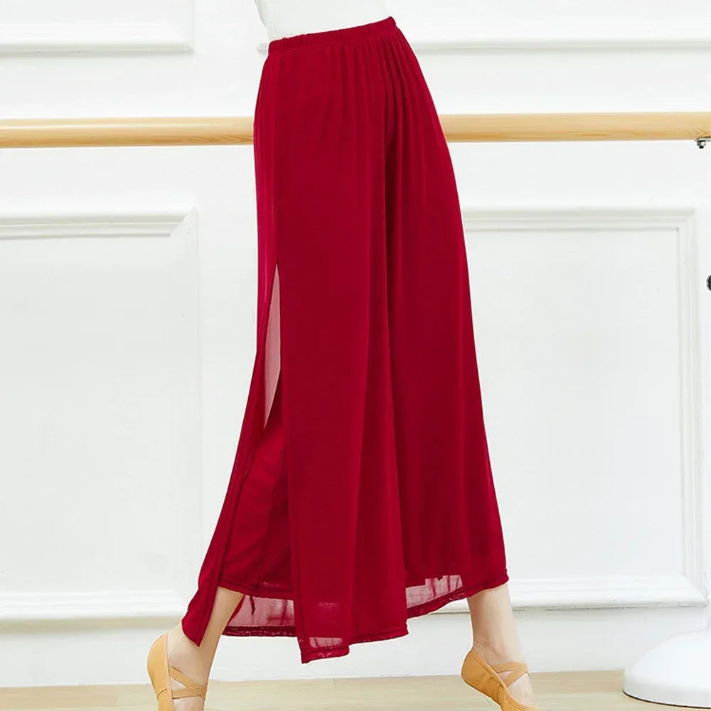 Women's Wide-Leg Nylon Dance Pants
