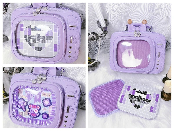 Novelty Tv Shape Ita Bag Retro Television Women Shoulder Bag Design Ita Backpack with Inserts Girls Crossbody Bag