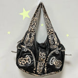 Vintage Bag Women Handbags Brown Leopard Shoulder Bag Top-handle Handbag Fashion Satchel Dumpling Shoulder Bag Tote Hobos