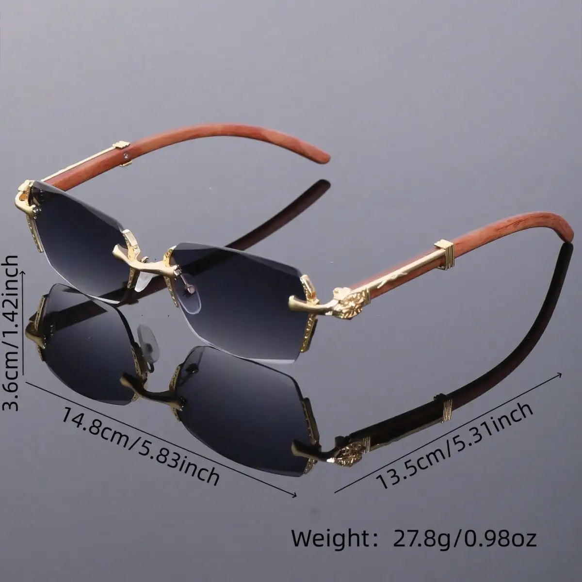 Rimless Cat Eye Sunglasses for Women | UV400 Protection