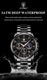 POEDAGAR 928 Men's Luxury Chronograph Watch | Luminous & Waterproof