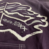 Streetwear Patchwork Letter Embroidery Zipper Terry Hooded Hoodie for Men Distressed Hole Cardigan Sweatshirt Jacket Oversized