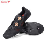 Santic Road Cycling Shoes Carbon Fiber Road Lock Shoes 14 Hardness Competition Ultra Light Cycling Shoes Suitable