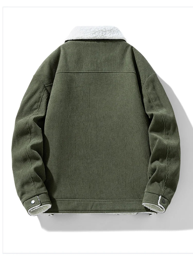 Men's Corduroy Fleece Jacket – Warm Winter Coat