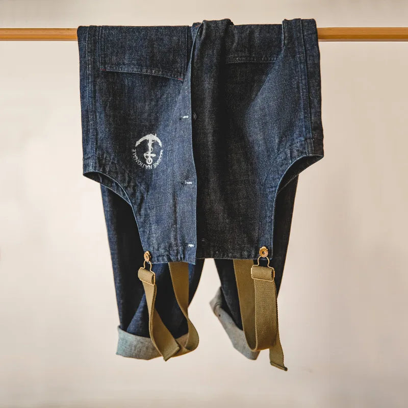 MADEN Vintage Denim Deck Strap Straight Leg Jeans – Men