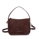 Suede Cowhide Fashion Ladies Shoulder Cross Coffe Bag Genuine Leather Luxury Designer Women's Brown Handbag Female Crossbody Bag