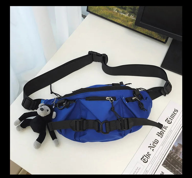 2024 Techwear Style Punk Hip Hop Single Shoulder Crossbody Bag Men Women Street Vintage Chest Bag Casual Sport Fanny Pack