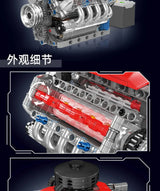 MOULD KING 10171 Technical Motorized LSX454 V8 Engine Building Block Toys Educational Car Bricks Children MOC Toys Gift For Kids