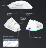 Attack Shark X11 Wireless Mouse,Tri-Mode Connection, PixArt PAW3311, Touch Magnetic Charging Base, Macro Gaming Mouse