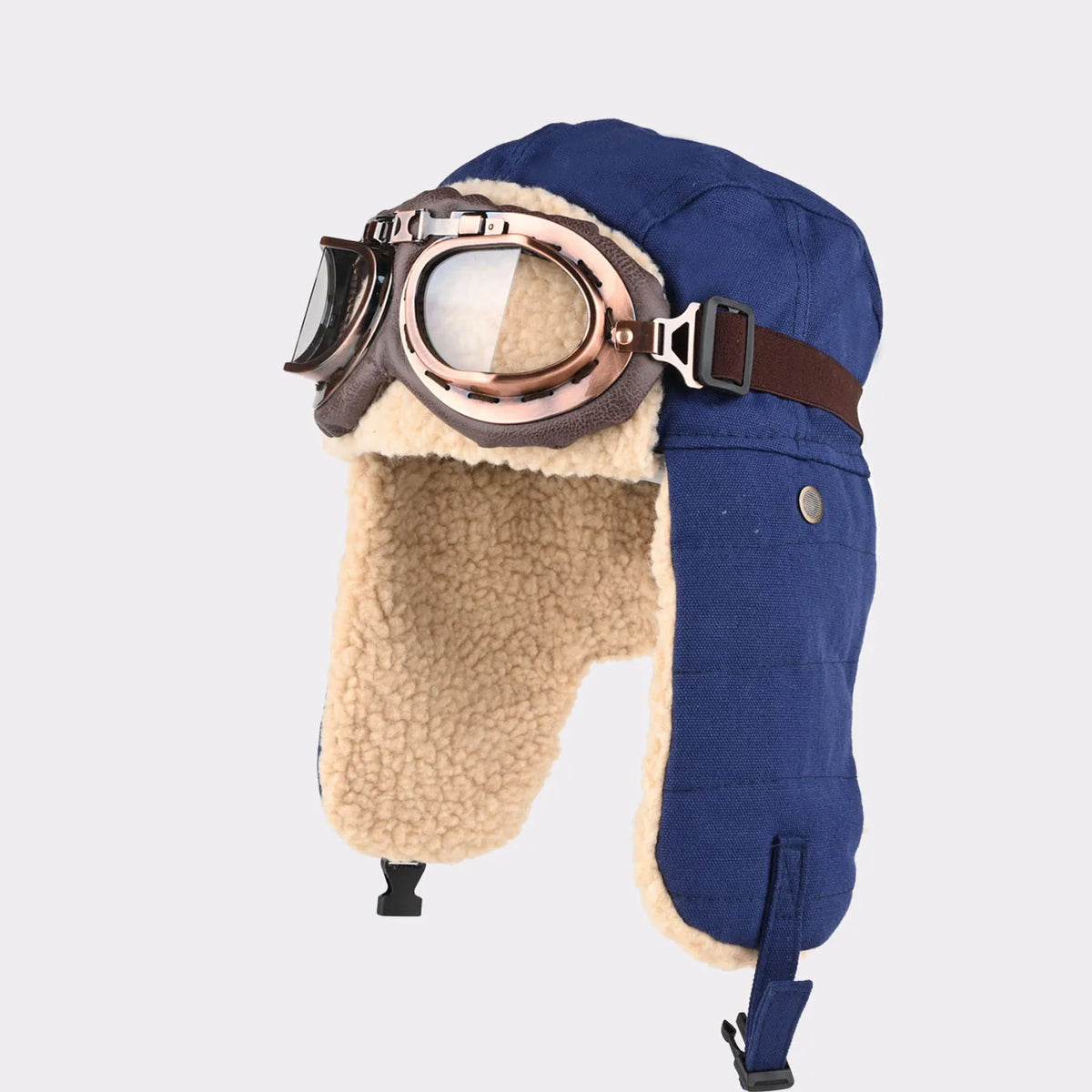 retro men pilot hat with glasses Bomber hat men ski cap wholesale winter hat women thickened warm ear protect riding cap털모자