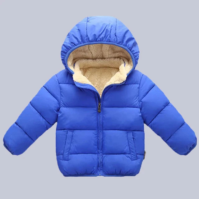Kids’ Plush Cartoon Hooded Jacket