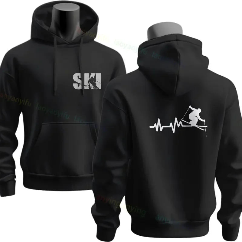 Men's Ski & Snowboard Graphic Hoodie for Fall and Winter