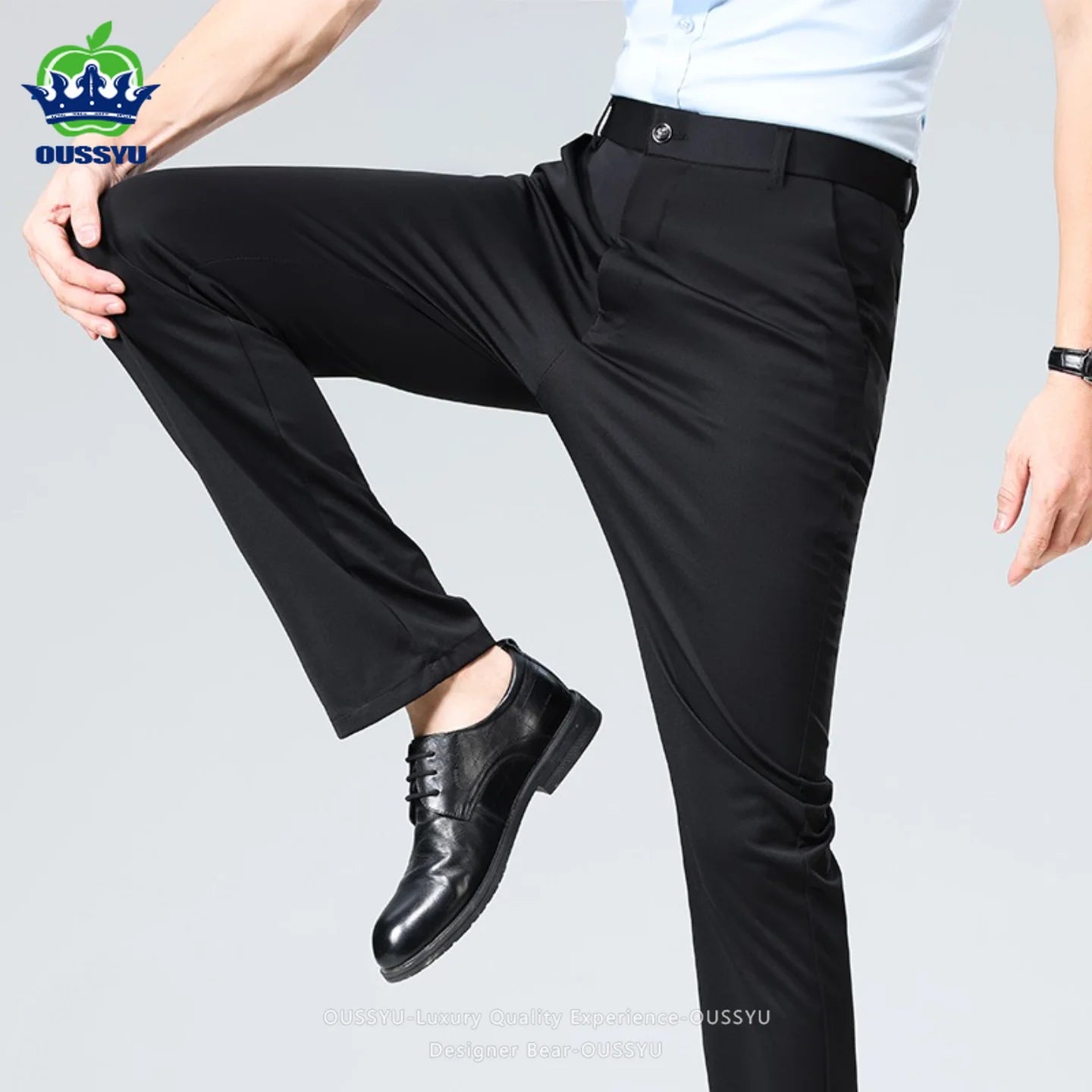 Men's Stretch Suit Pants — Slim Straight Business Formal Trousers