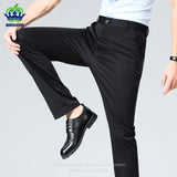 Men's Stretch Suit Pants — Slim Straight Business Formal Trousers