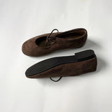 Round Toe Mary Jane Flats with Butterfly Knot