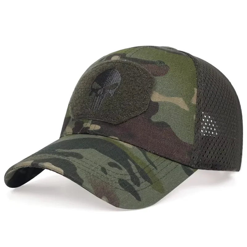 Unisex Skull Embroidery Breathable Baseball Cap