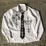 Men’s Y2K Gothic Skull Graphic Shirt
