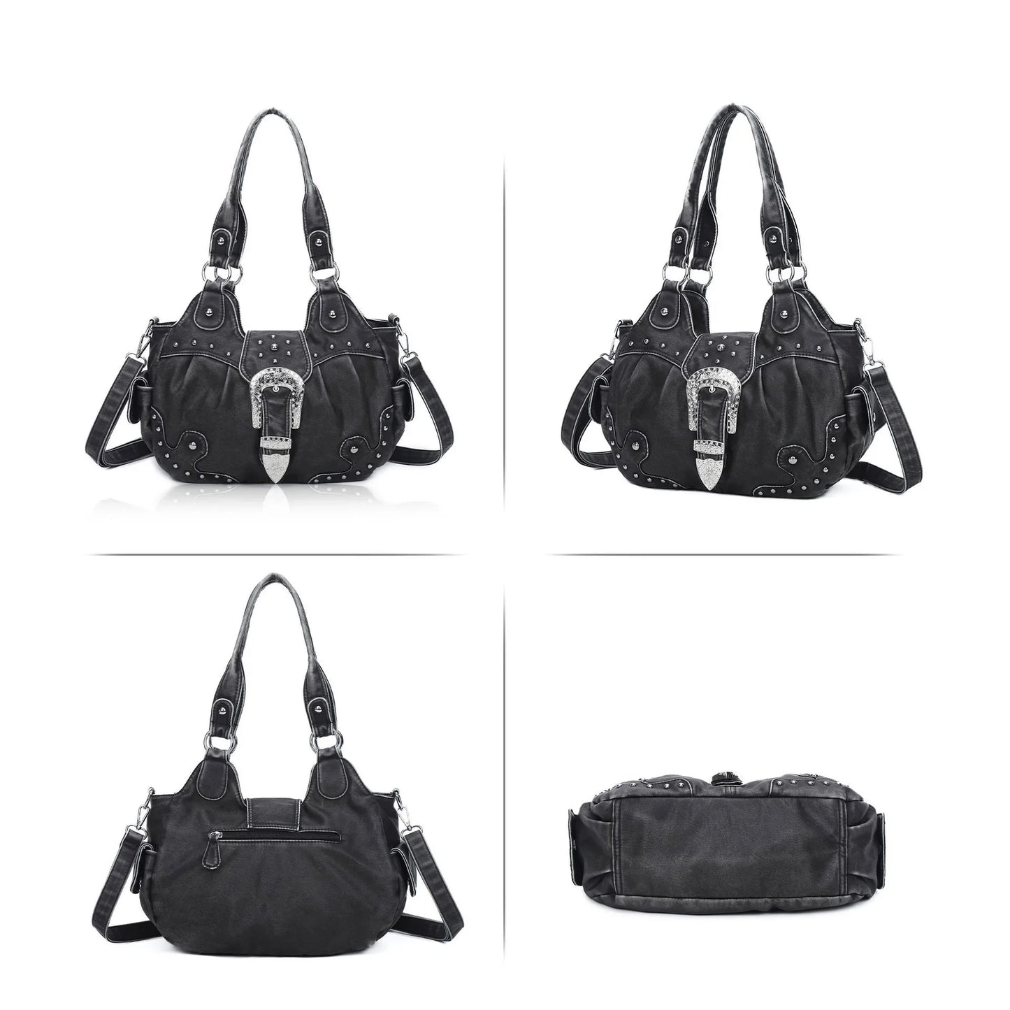 Women Handbag Satchel Top-handle Shoulder Bag PU Dumpling Pack Multi-pockets Shoulder Bags Phone Money Pack