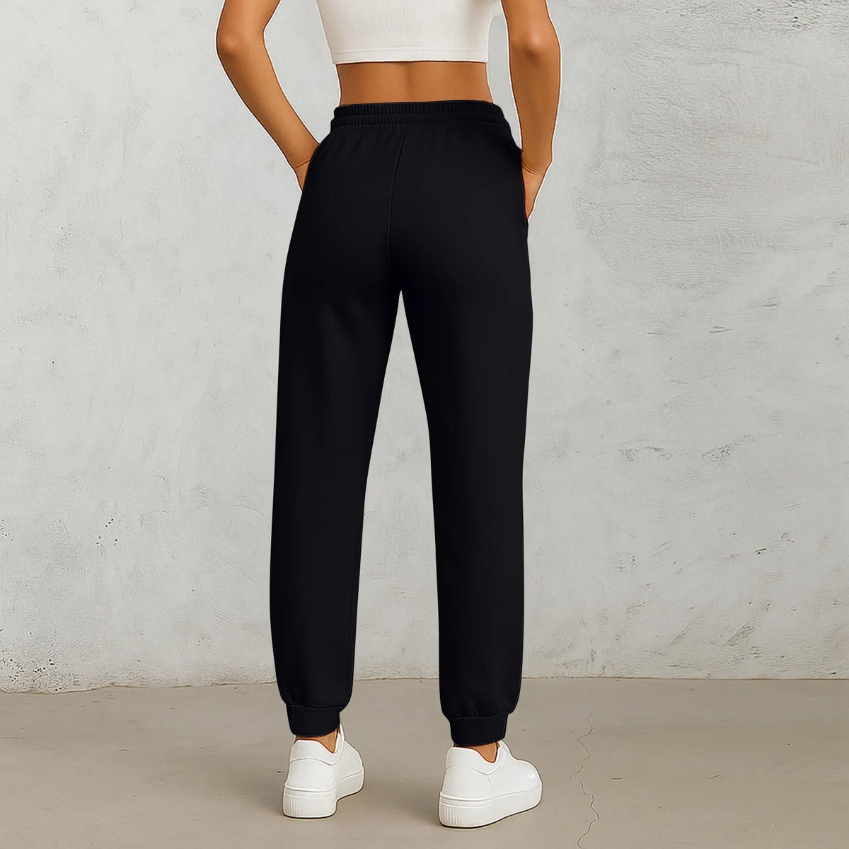 Women's High-Waist Drawstring Straight-Leg Pants