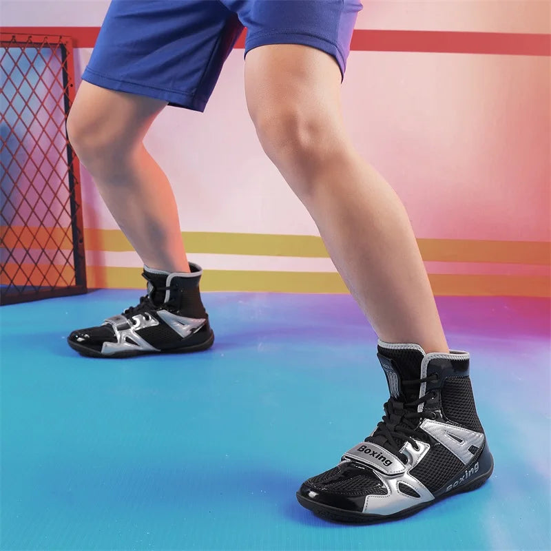 Wrestling Shoes Men 2025 High Top Professional Breathable Mesh Boxing Shoes Wrestling Fighting Sanda Weightlifting Squat Shoes