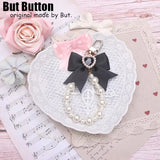 Kawaii Sweet Japanese Lolita Bow Wallet JK Harajuku Y2K Lace Rhinestone Short Wallet Mini Purse Card Holder Women Girls Gift