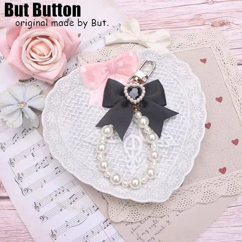 Kawaii Sweet Japanese Lolita Bow Wallet JK Harajuku Y2K Lace Rhinestone Short Wallet Mini Purse Card Holder Women Girls Gift