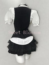 Harajuku Gothic Retro Chic Outfit Women Bubble Sleeve Shirt + Slim Vest + Short Cake Skirt New Vintage Fashion 3 Piece Suit 2025