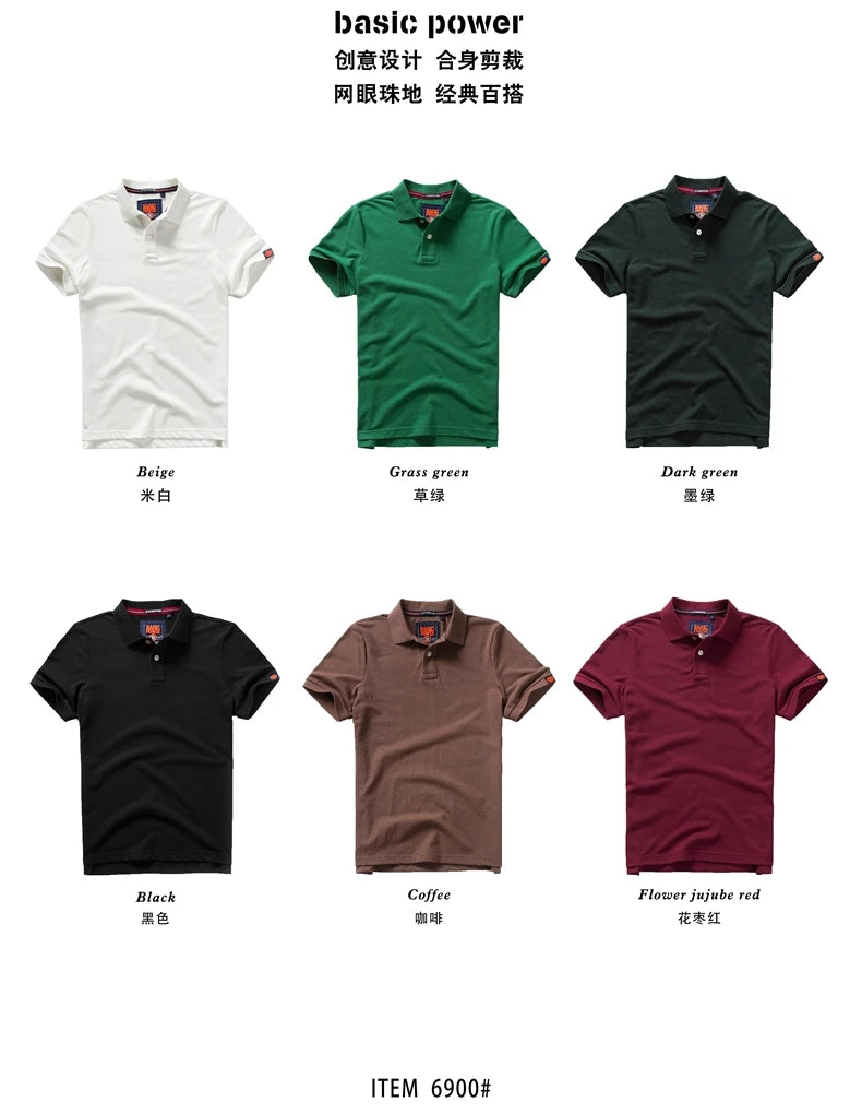 Men's Premium Cotton Polo Shirt | Short Sleeve Emblem Tee