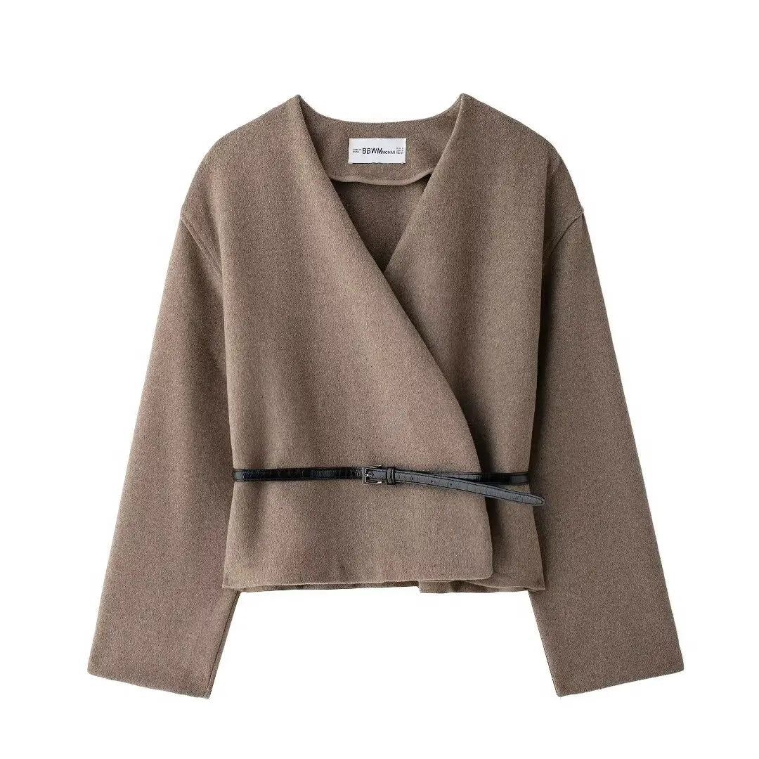 Elegant Belted Wrap Jacket